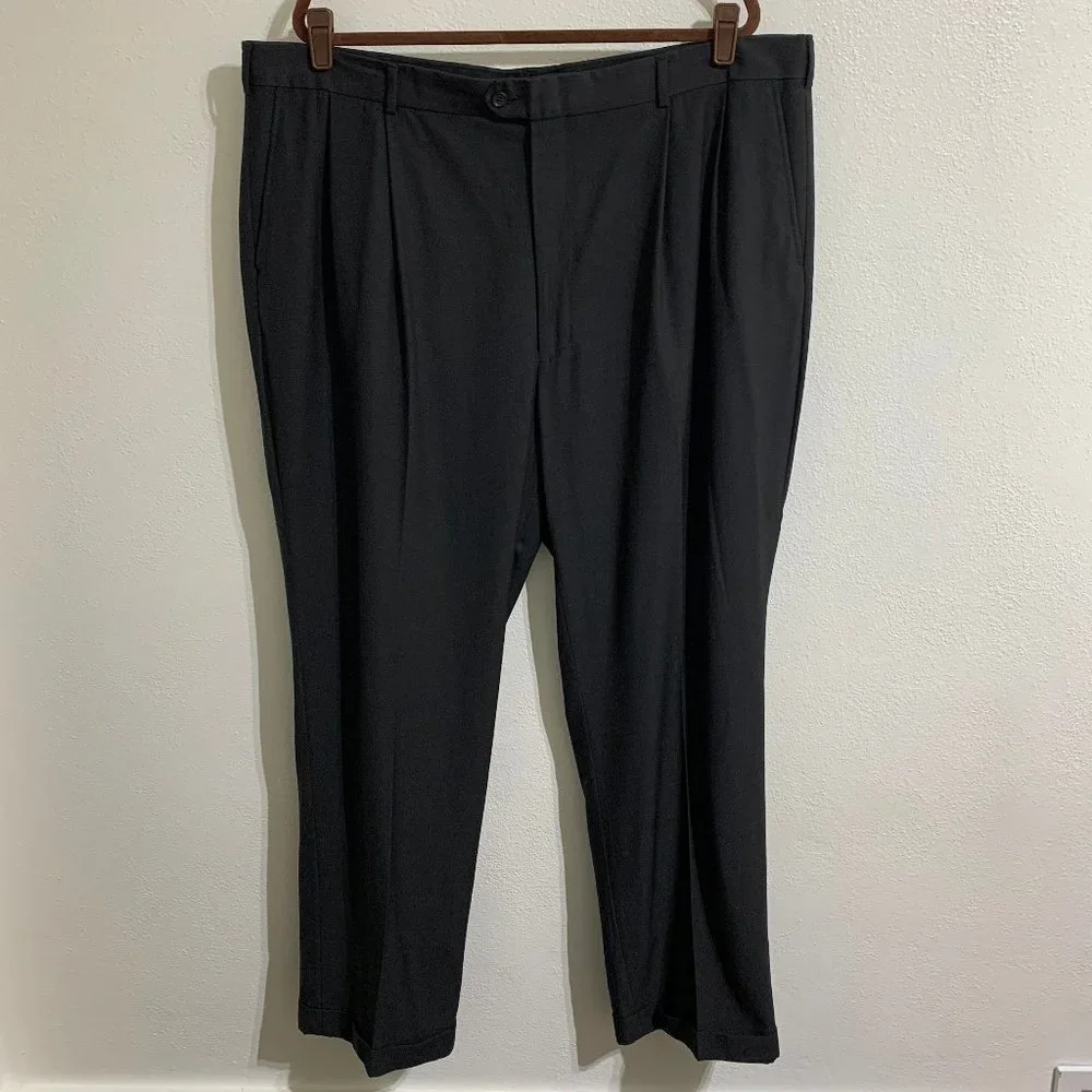 RBM black “charcoal” pleated cuffed dress or suit pant.